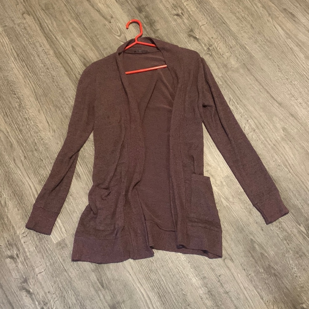Papermoon Heathered Brushed Knit Two Pocket Cardigan Size S